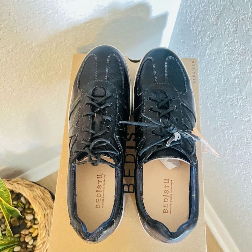 BED STU Men's Muller Leather Sneaker, Pre-Scuffed, Designer, Navy, Size 11.5 NWT - Picture 14 of 17